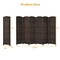 Costway 6-Panel Room Divider 6Ft Weave Fiber Folding Privacy Screen Brown\Black
